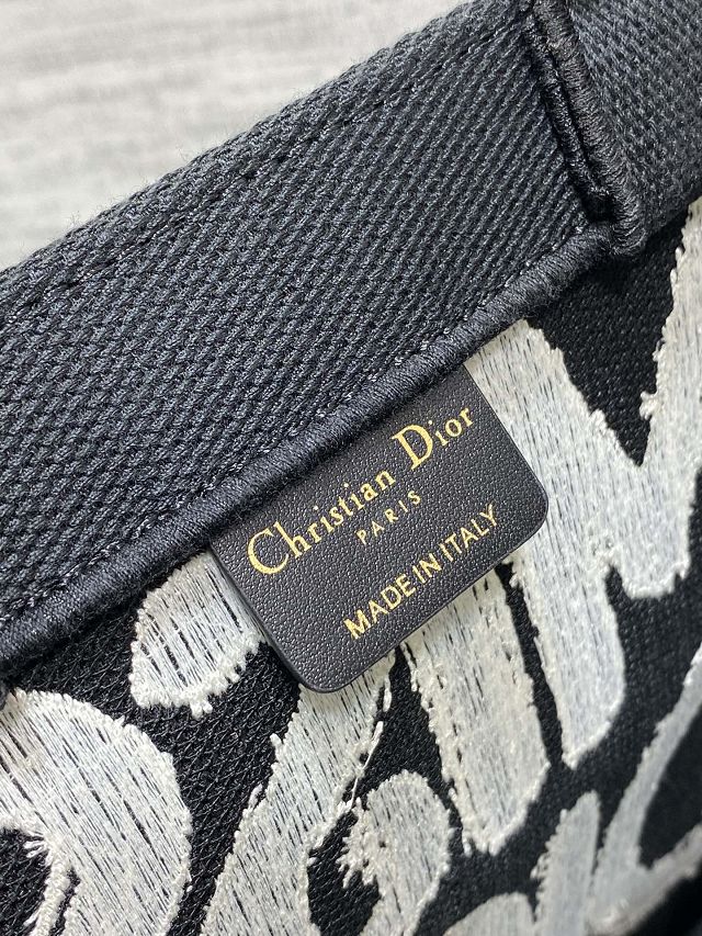 Dior original cotton small book tote bag M1265 black