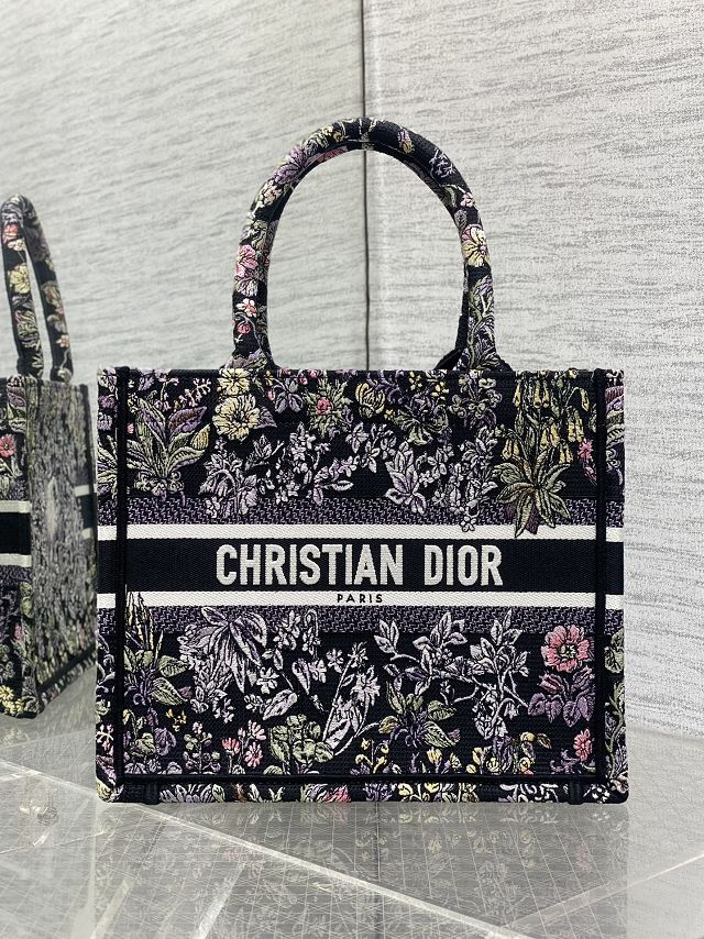 Dior original cotton small book tote bag M1265 black