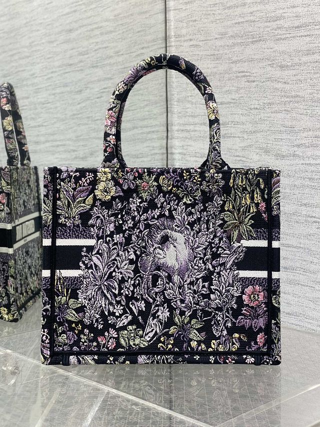 Dior original cotton small book tote bag M1265 black