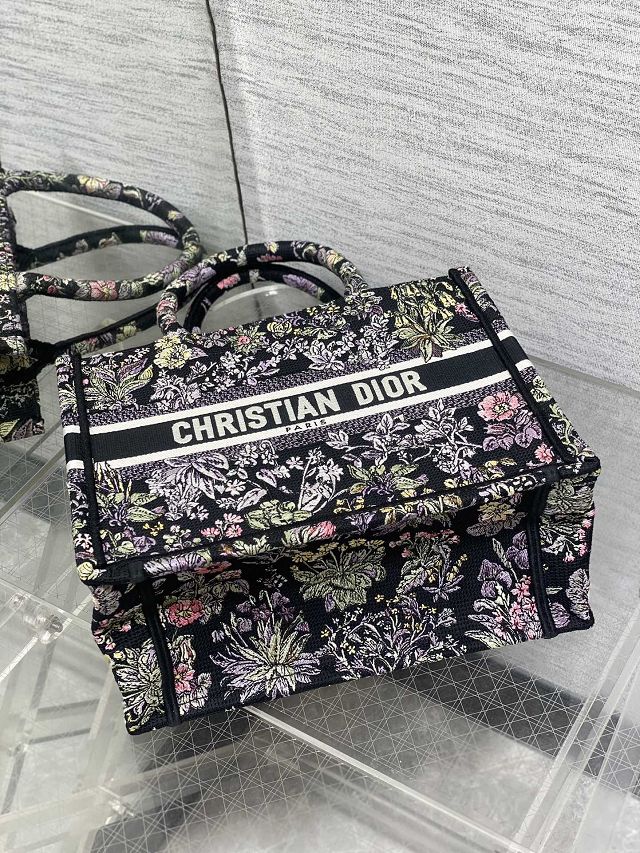 Dior original cotton small book tote bag M1265 black