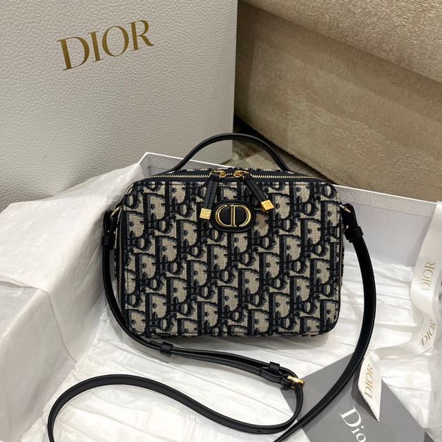 Dior original cotton small camera bag S2377 blue