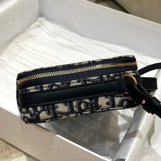 Dior original cotton small camera bag S2377 blue