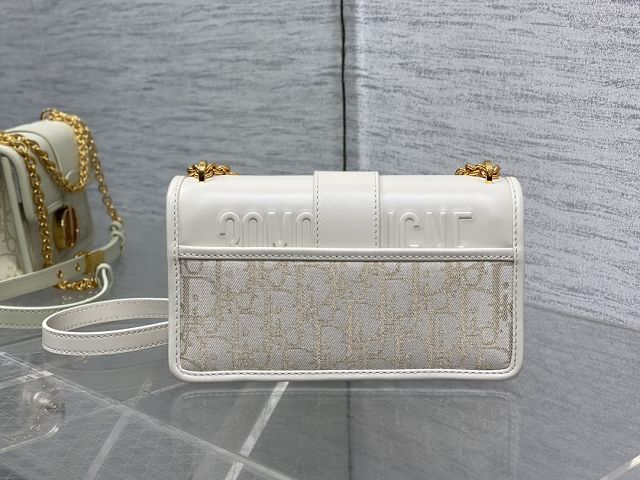 Dior original calfskin&cotton 30 montaigne east-west bag M9334 white