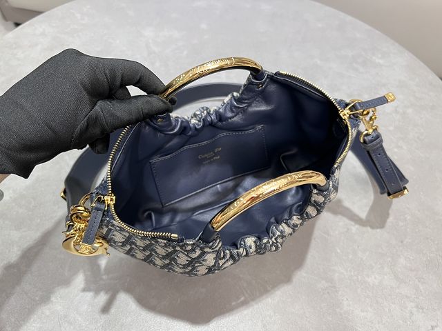 Dior original cotton walk in purse M4511 blue