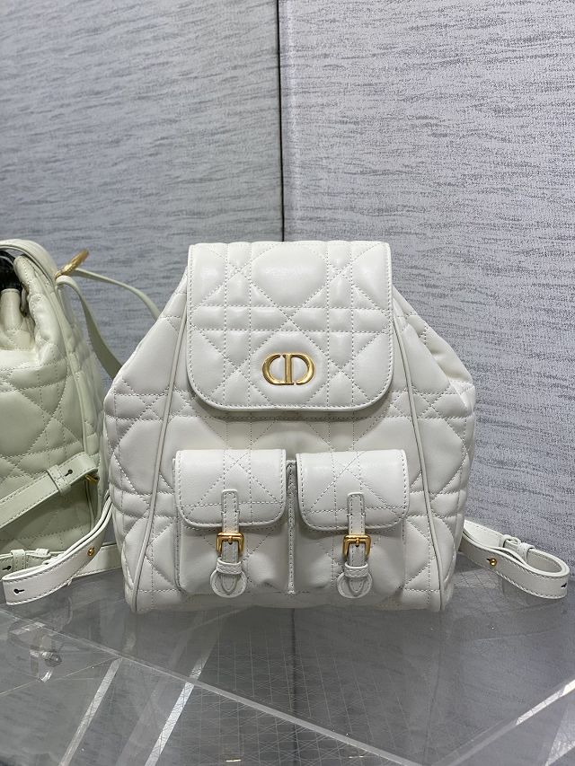 Dior original lambskin medium caro backpack M6301 white