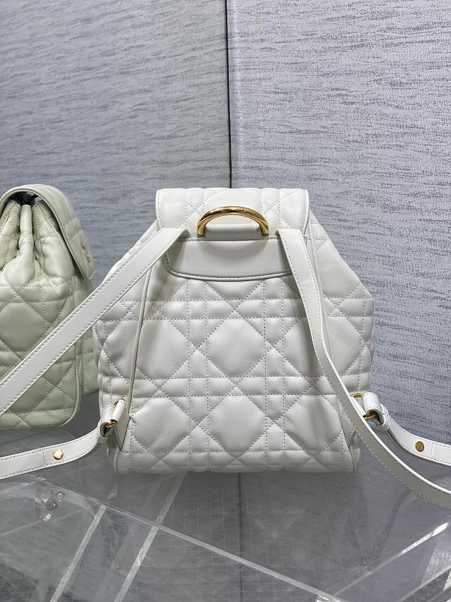 Dior original lambskin medium caro backpack M6301 white