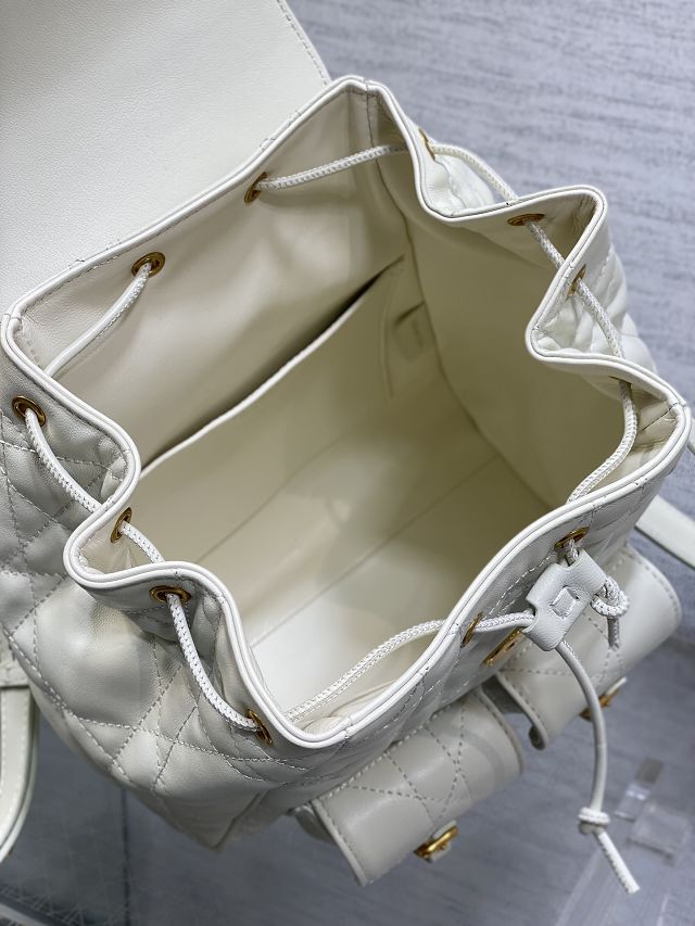 Dior original lambskin medium caro backpack M6301 white