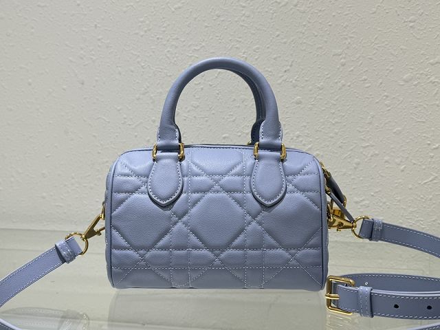 Dior original calfskin groove 20 bag M1364 light blue
