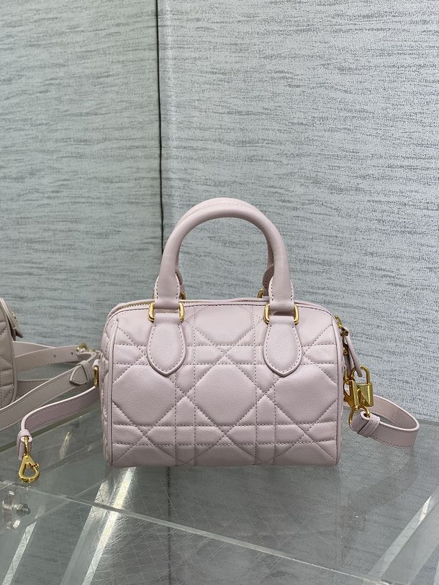 Dior original calfskin groove 20 bag M1364 light pink