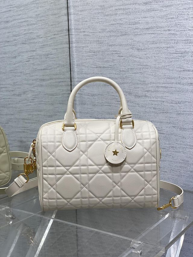 Dior original calfskin groove 25 bag M1365 white