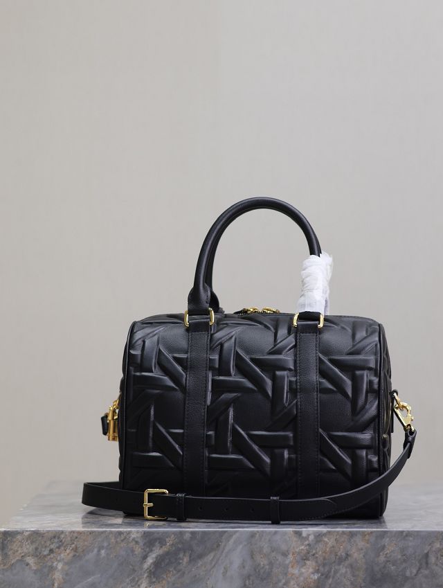 Dior original calfskin groove 25 bag M1365-2 black