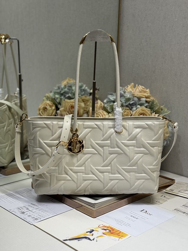 Dior original calfskin medium toujours tote bag M1166 white