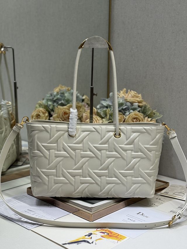 Dior original calfskin medium toujours tote bag M1166 white