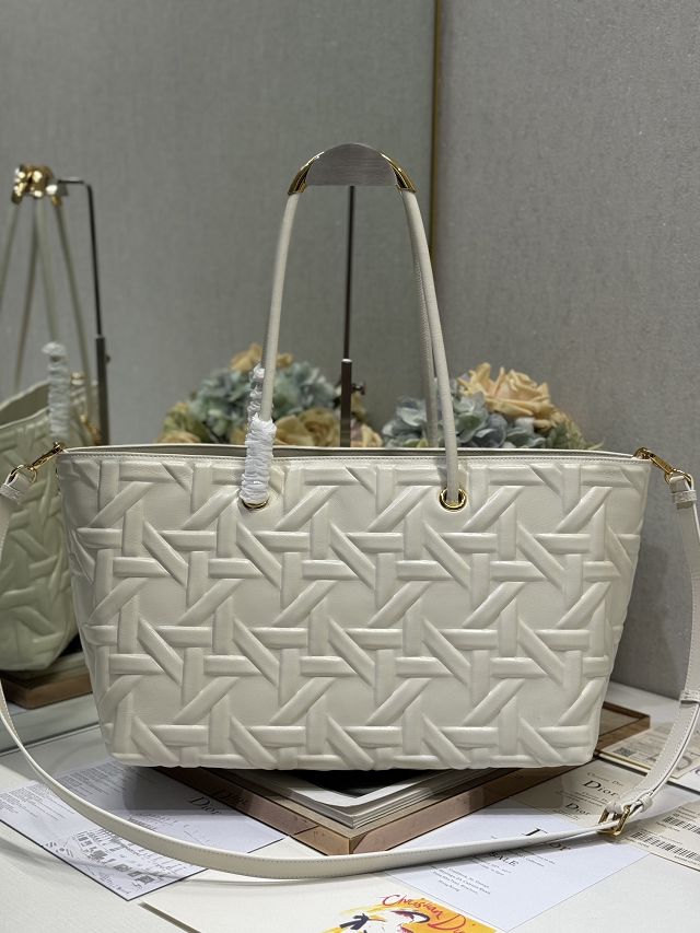 Dior original calfskin large toujours tote bag M1167 white