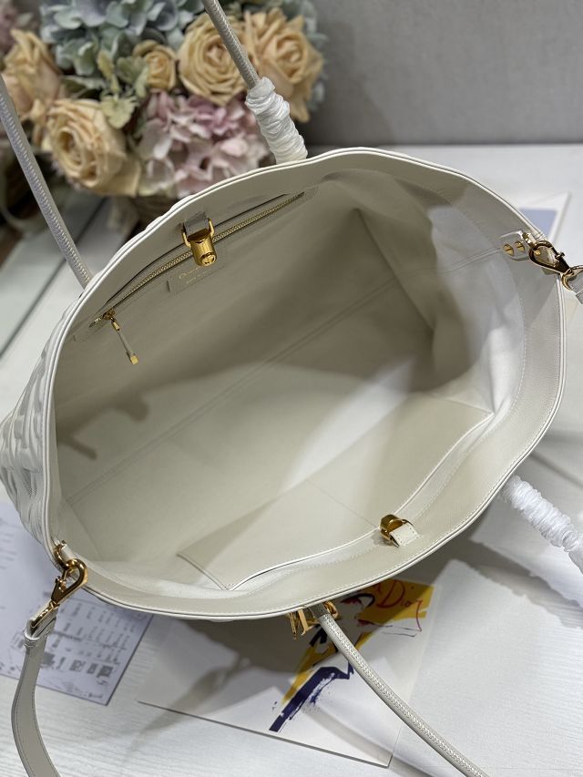 Dior original calfskin large toujours tote bag M1167 white