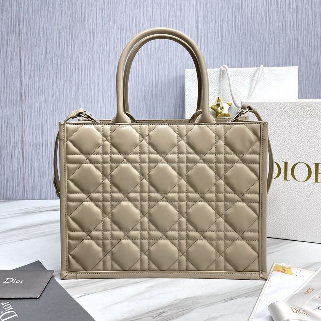 Dior original calfskin medium book tote bag M1324 beige