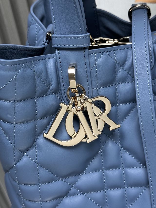 Dior original calfskin medium toujours bag M2821 denim blue