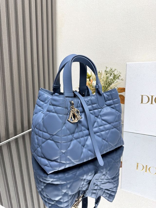 Dior original calfskin medium toujours bag M2821 denim blue