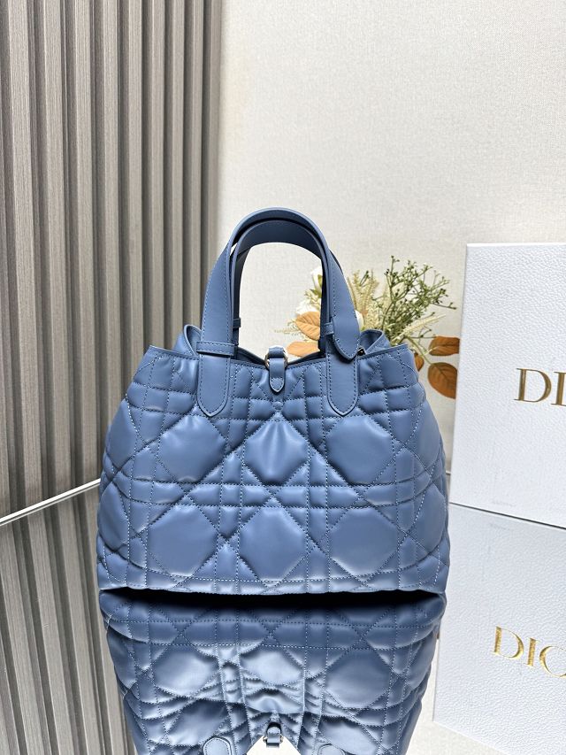 Dior original calfskin medium toujours bag M2821 denim blue