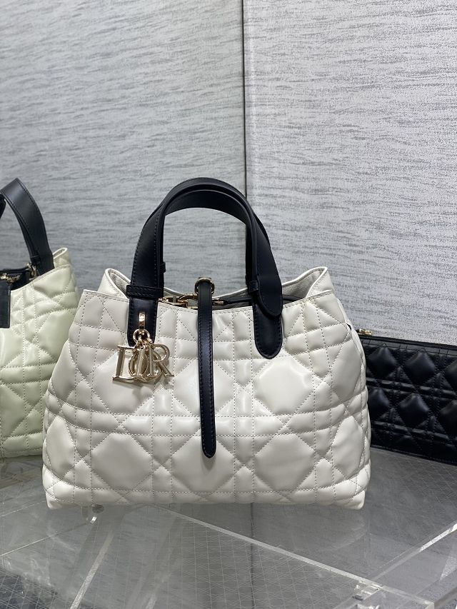 Dior original calfskin medium toujours bag M2821 white&black