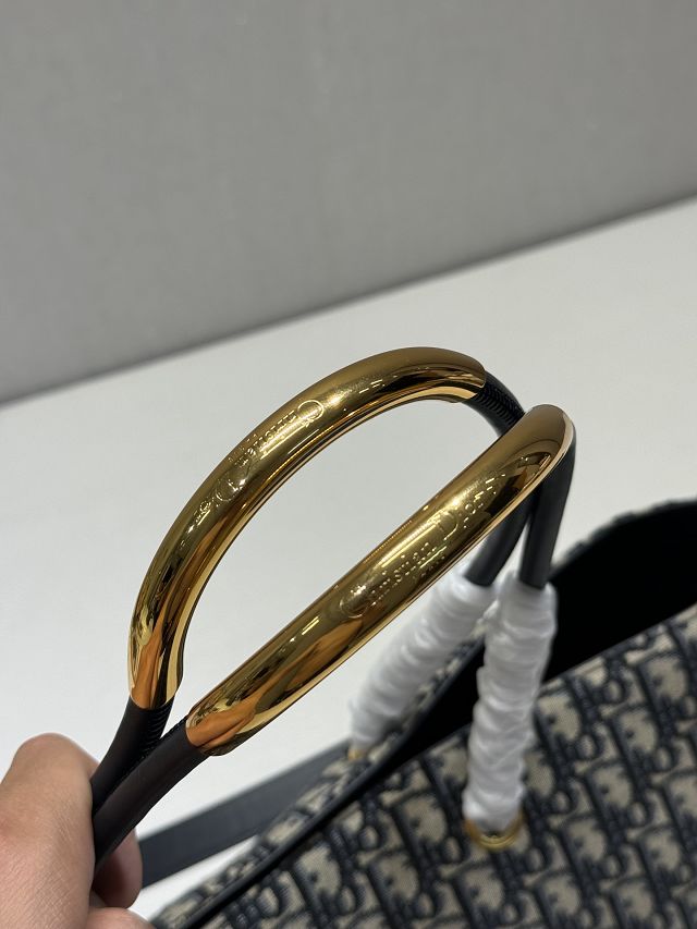 Dior original cotton large toujours tote bag M1167 blue