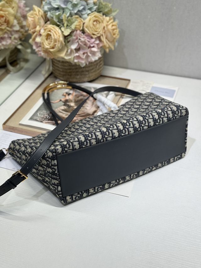 Dior original cotton large toujours tote bag M1167 blue