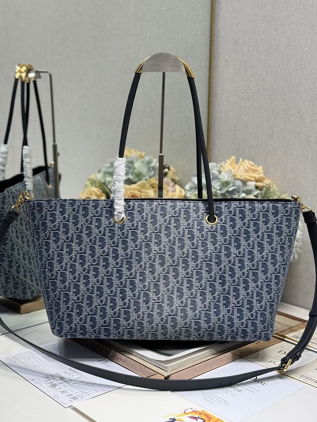 Dior original denim large toujours tote bag M1167 blue