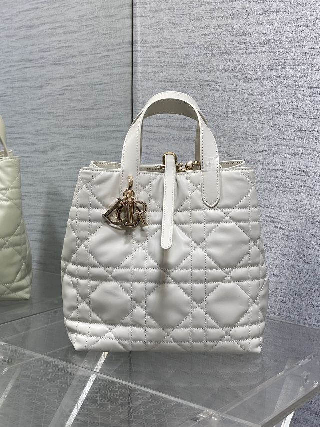 Dior original calfskin medium toujours bag M2821 white 