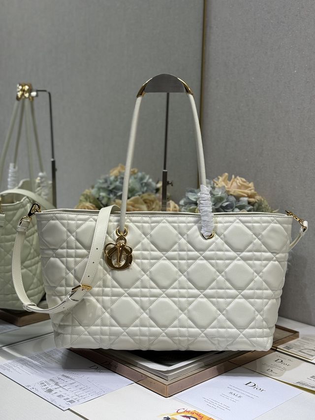 Dior original lambskin large toujours tote bag M1167 white