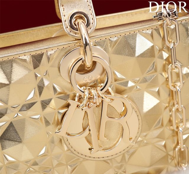 Dior original calfskin medium lady D-Joy bag M0540 gold