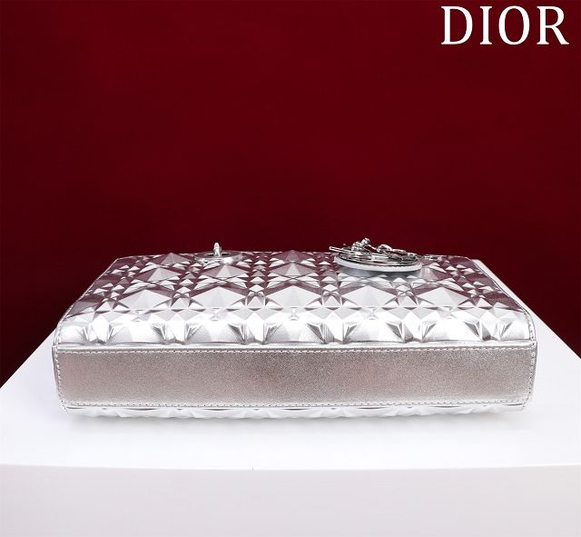 Dior original calfskin medium lady D-Joy bag M0540 silver