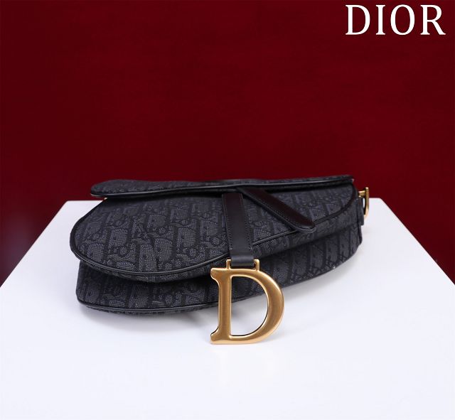 Dior original cotton saddle bag M0455 black