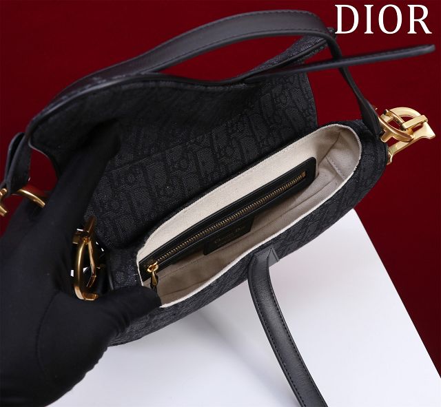 Dior original cotton saddle bag M0455 black