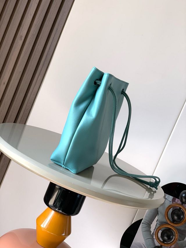 Loewe original calfskin pebble pouch BS01748 blue