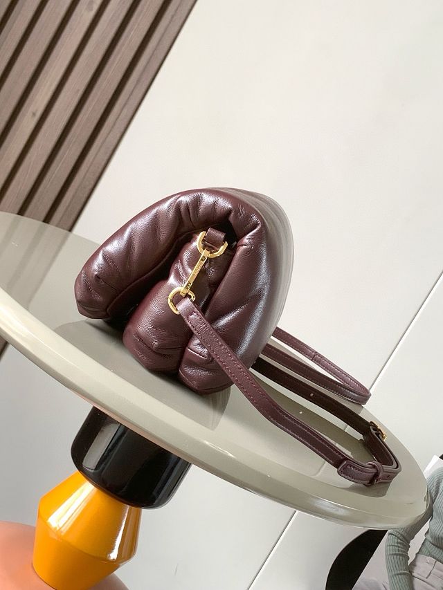 Loewe original lambskin mini goya puffer bag A896W56 burgundy