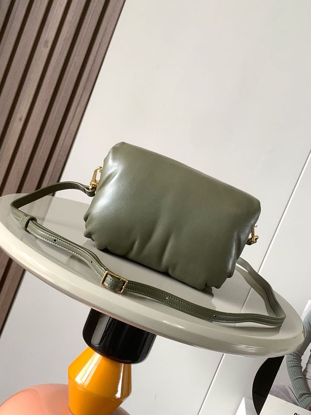 Loewe original lambskin mini goya puffer bag A896W56 khaki green