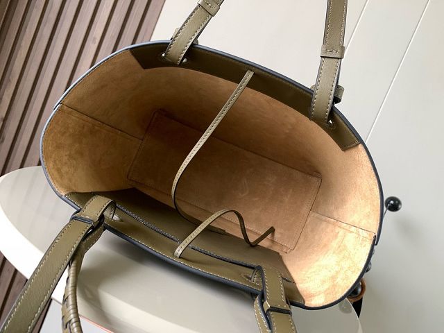 Loewe original calfskin  medium anagram tote bag A223T41 khaki green