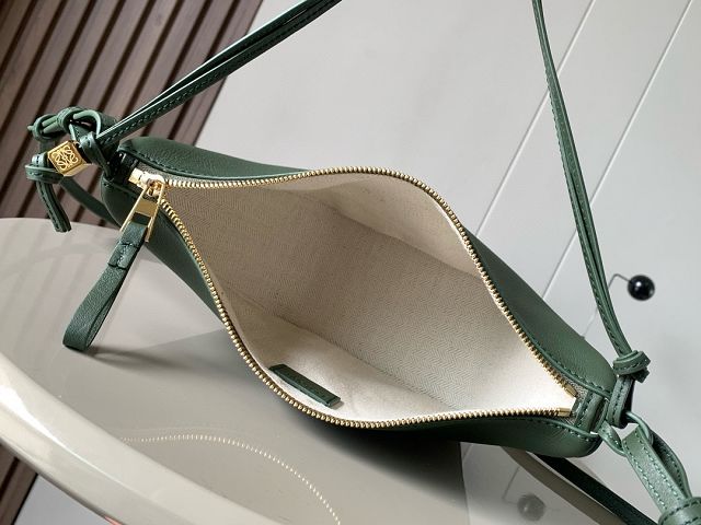 Loewe original calfskin mini hammock hobo bag A538G13 green