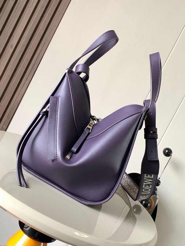 Loewe original calfskin small hammock bag A538H13 dark purple