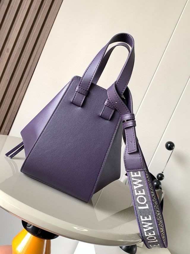 Loewe original calfskin small hammock bag A538H13 dark purple