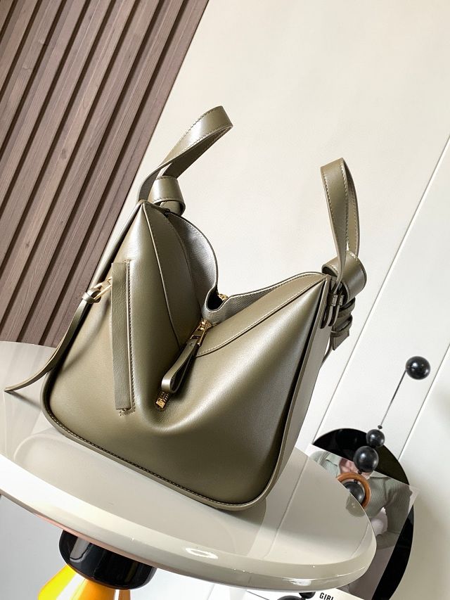 Loewe original calfskin small hammock bag A538H13 khaki green