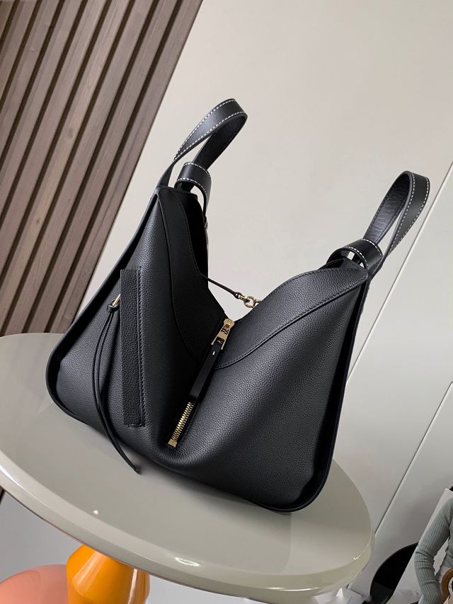 Loewe original grained calfskin medium hammock bag A538S35 black