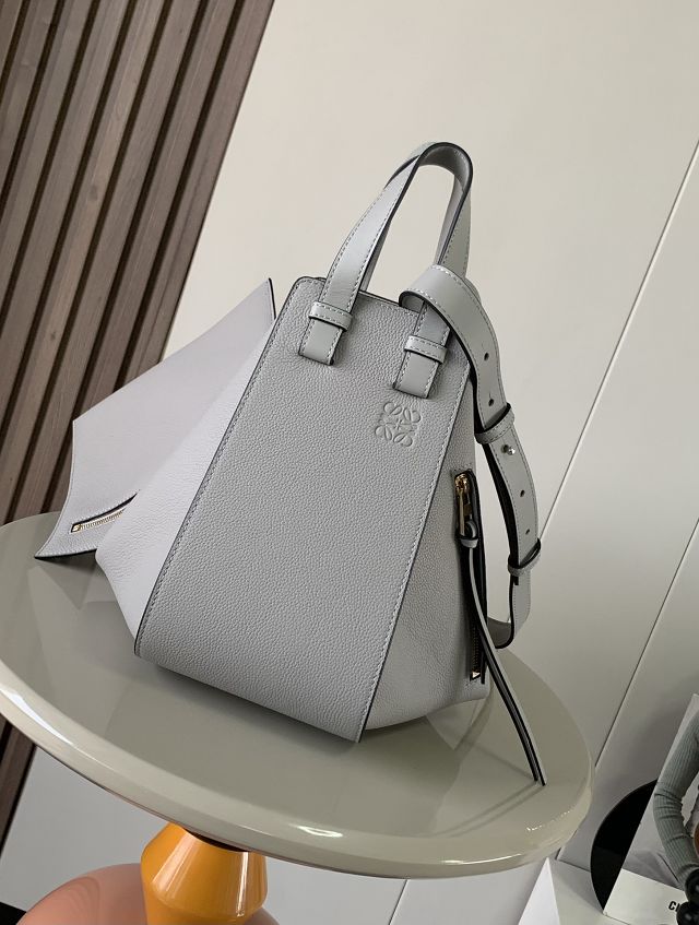 Loewe original grained calfskin medium hammock bag A538S35 grey
