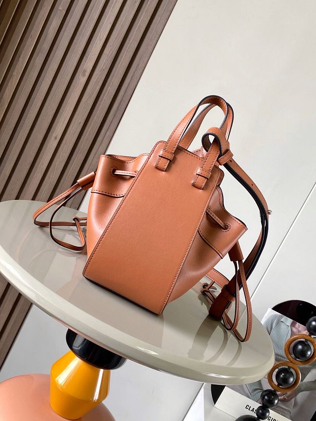 Loewe original grained calfskin mini hammock bag A538H11 brown