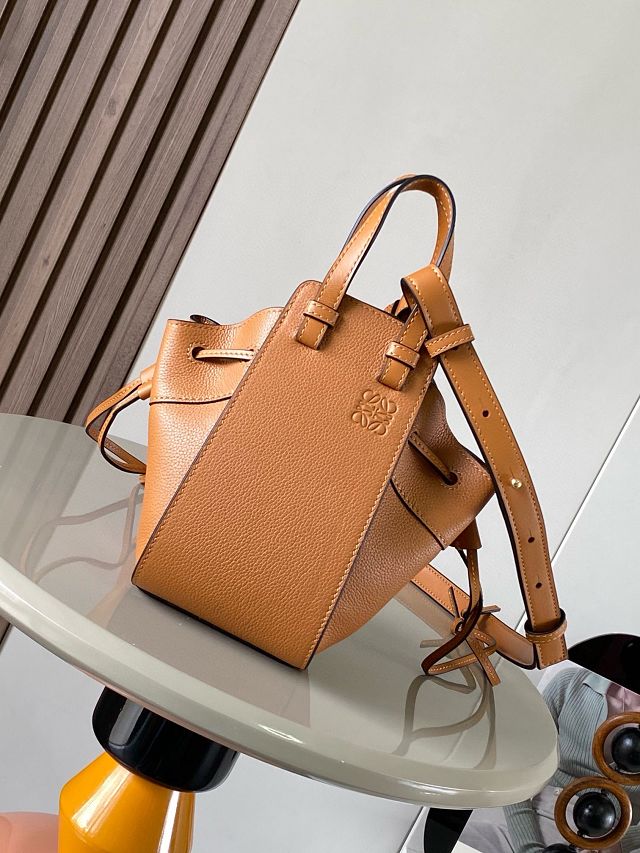 Loewe original grained calfskin mini hammock bag A538H11 caramel