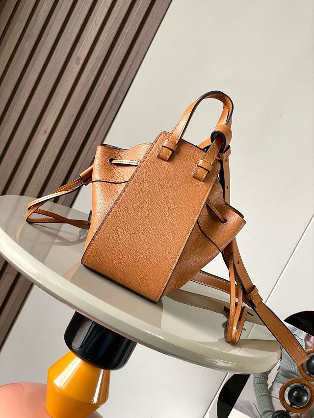 Loewe original grained calfskin mini hammock bag A538H11 caramel