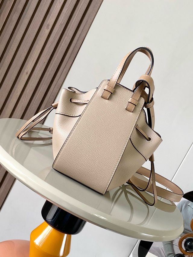 Loewe original grained calfskin mini hammock bag A538H11 light apricot