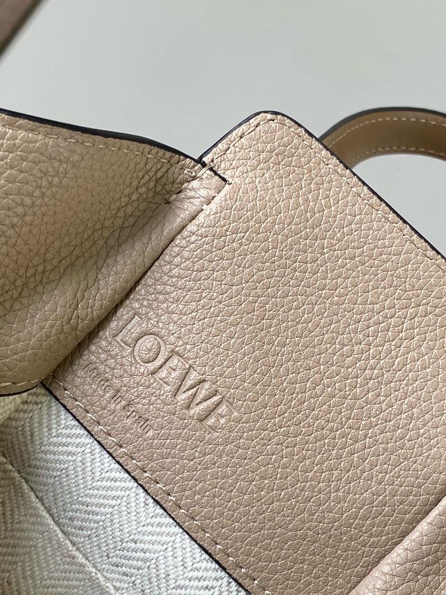 Loewe original grained calfskin mini hammock bag A538H11 light apricot