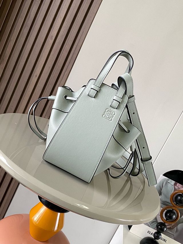 Loewe original grained calfskin mini hammock bag A538H11 light blue