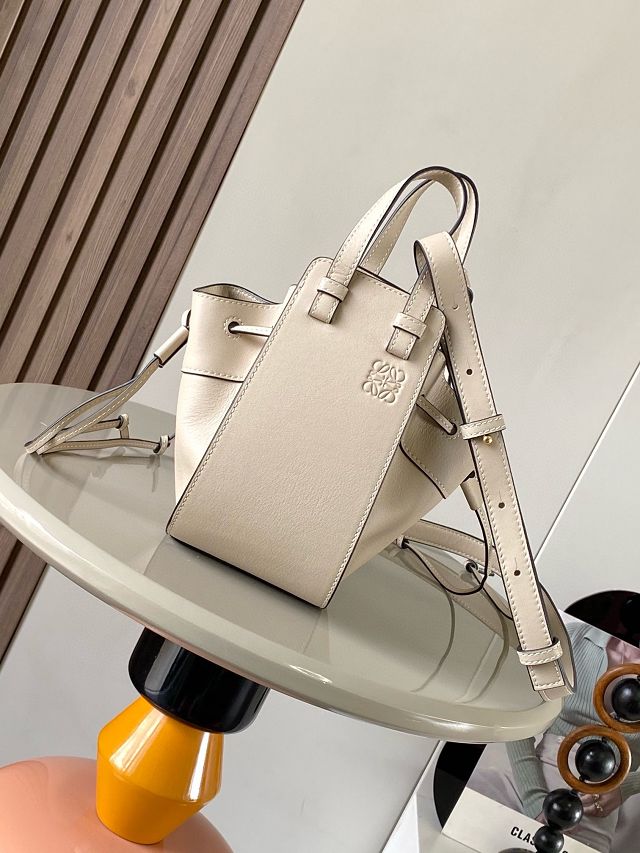 Loewe original grained calfskin mini hammock bag A538H11 white
